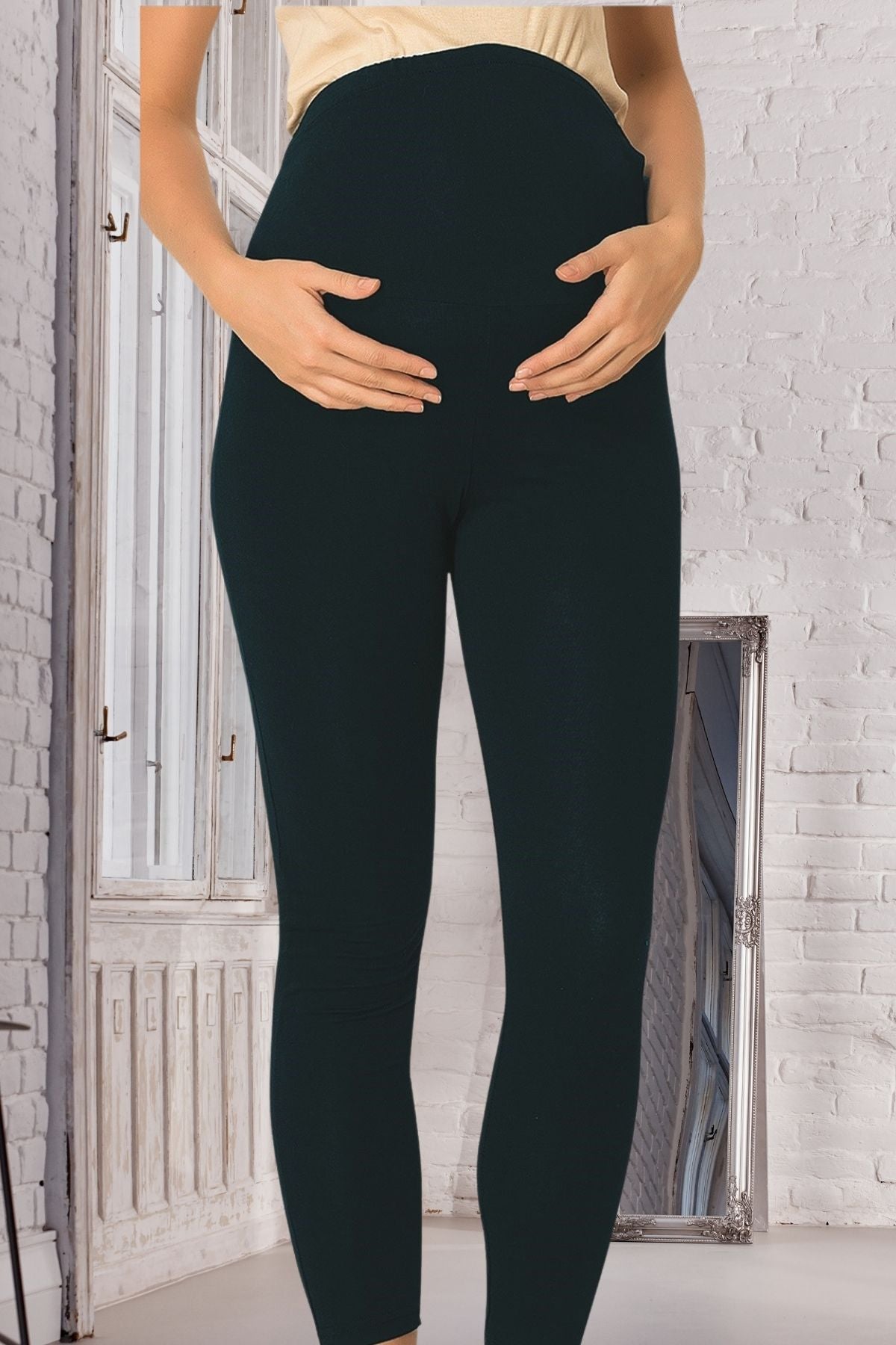 Shopymommy 1757 Cotton Maternity Tight Navy Blue-0