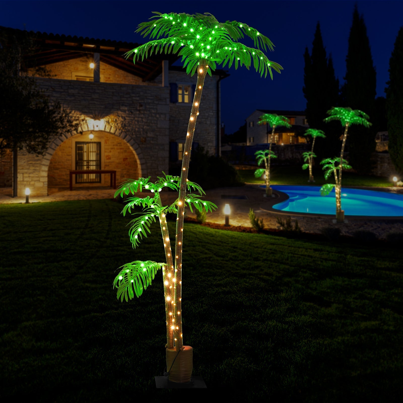 Lighted Palm Tree, 7ft Palm Trees for Outdoor Decor-1