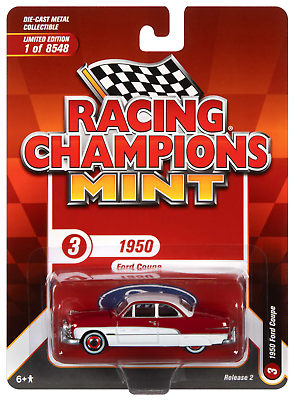 1950 Ford Coupe Red and White "Racing Champions Mint 2022" Release 2 Limited Ed