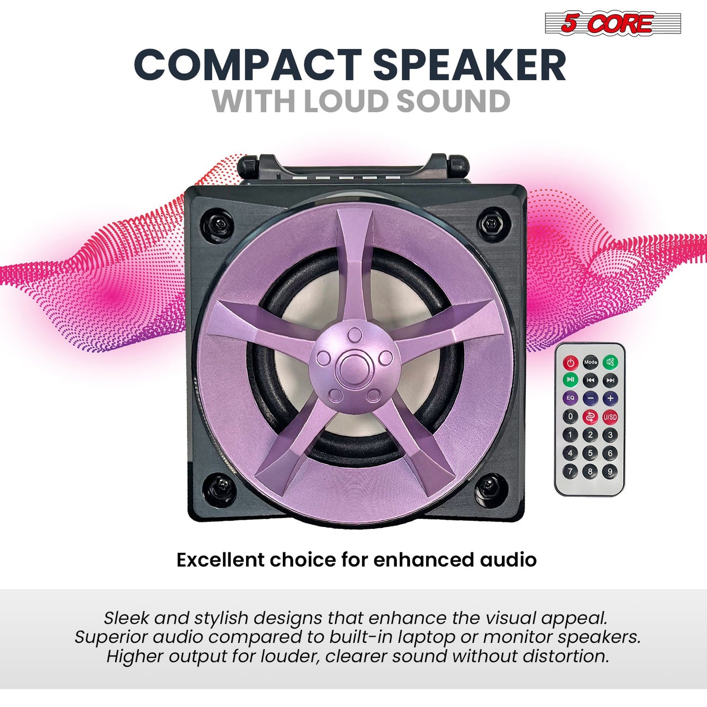 5Core Bookshelf Speaker Powered Studio Monitor Small Wired Active Home Speaker System Hifi House Audio-1