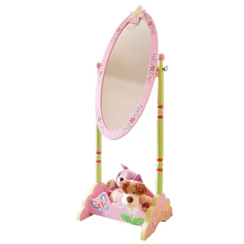 Kids Funnel Olivia the Fairy Girls Wooden Standing Mirror