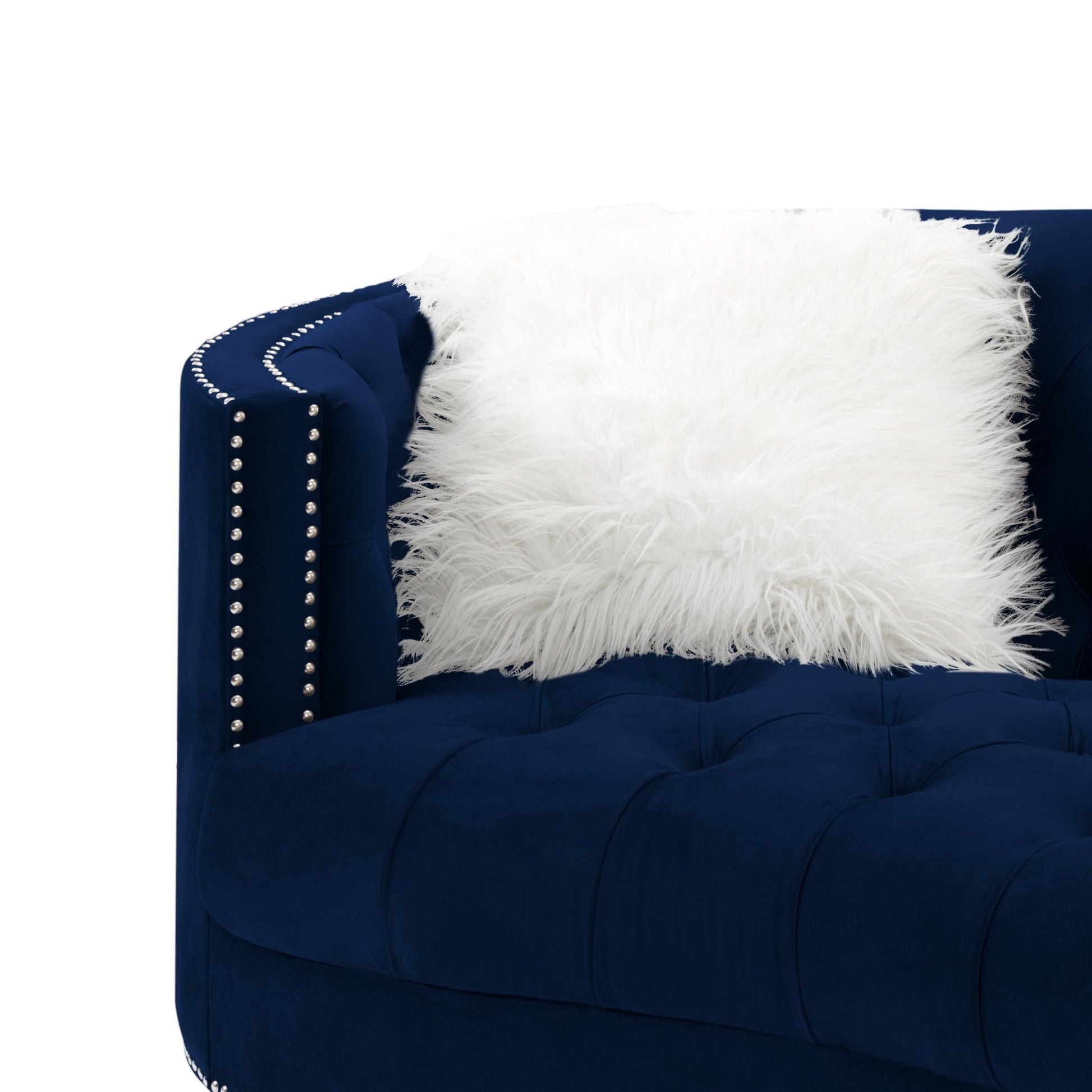 Living Room Sofa Navy Blue Velvet-3