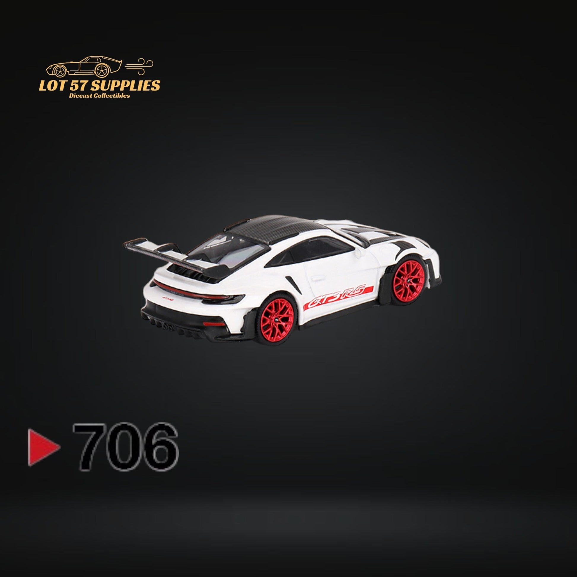 (Pre-Order) Mini-GT Porsche 911 (992) GT3 RS Weissach Package White with Pyro Red #706 1:64 MGT00706-1