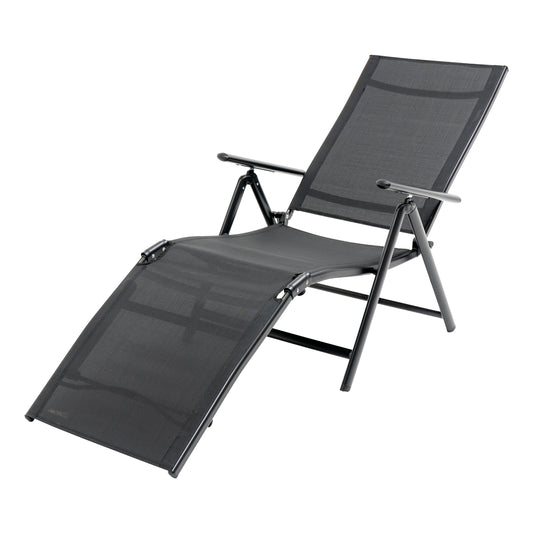 Textilene Outdoor Lounge Chaise Folding Reclining Chair with Adjustable Back1 piece