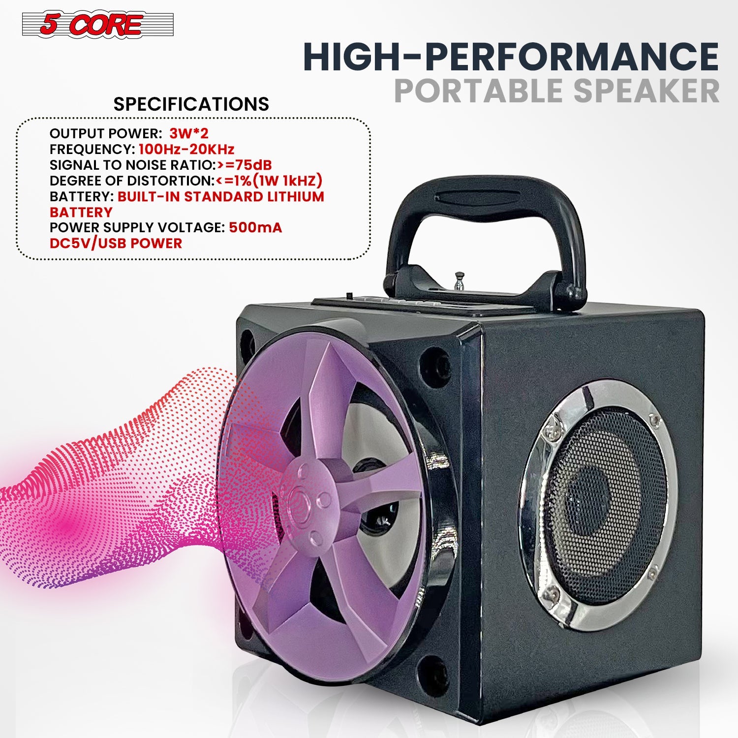 5Core Bookshelf Speaker Powered Studio Monitor Small Wired Active Home Speaker System Hifi House Audio-4