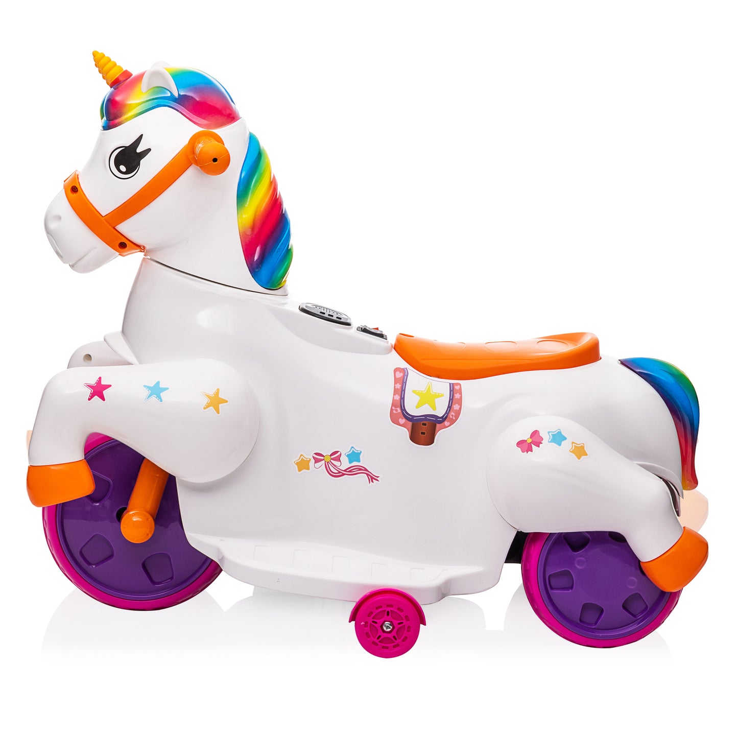 Unicorn stroller,Electric Toy Bike with Training Wheels for Kids 3-6,Colorful