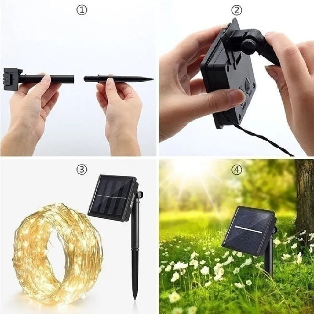 Vibe Geeks Waterproof Outdoor Solar LED Strip Mini String Lights 10M-16