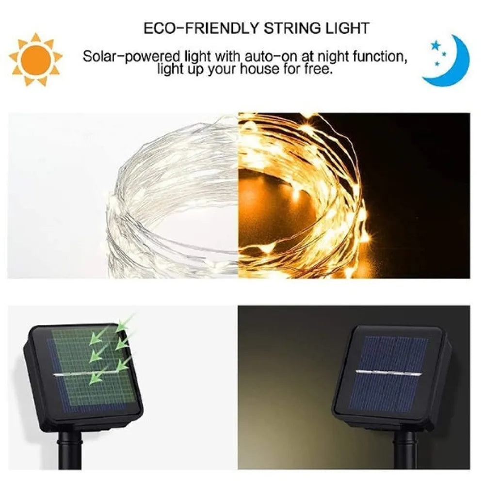 Vibe Geeks Waterproof Outdoor Solar LED Strip Mini String Lights 10M-18