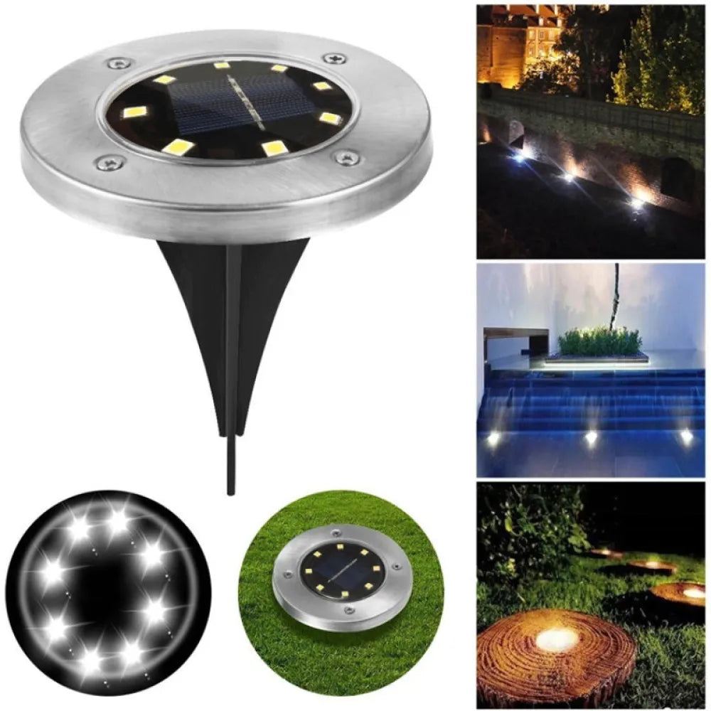 Vibe Geeks Pack of 4 Solar Powered LED Outdoor Solar Garden Ground Lights-10