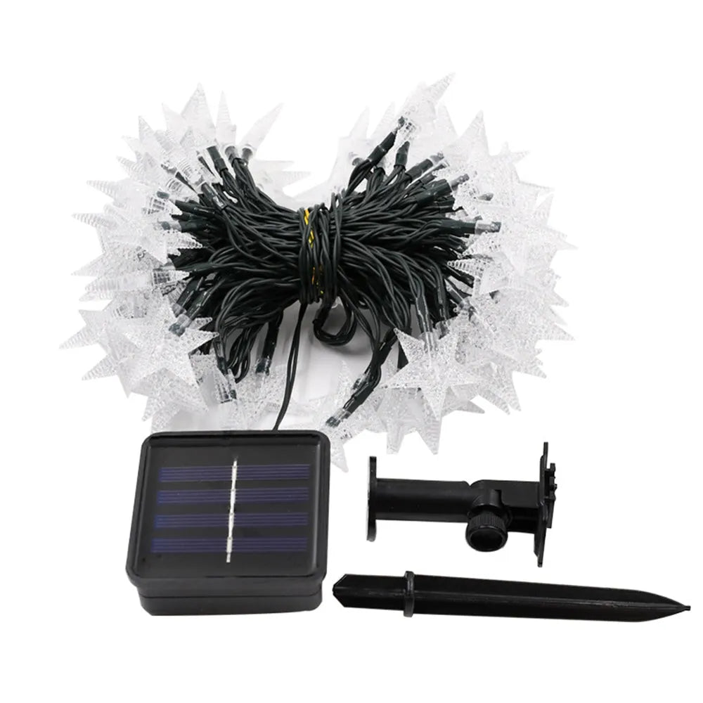 Vibe Geeks Solar-Powered LED 5-point Star String Lights Outdoor Decorative Lights-0