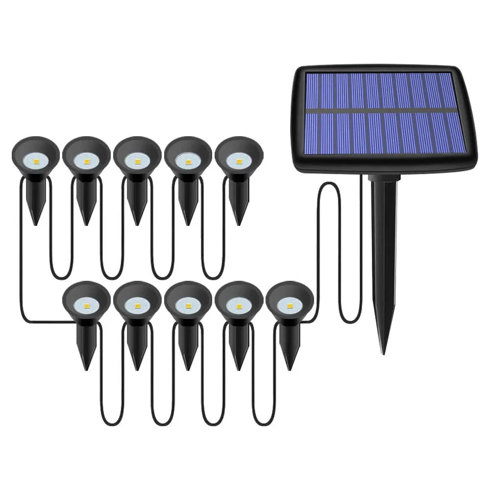 Vibe Geeks 10 pcs Solar Powered Outdoor Spot Light Landscape Light Lamp-0