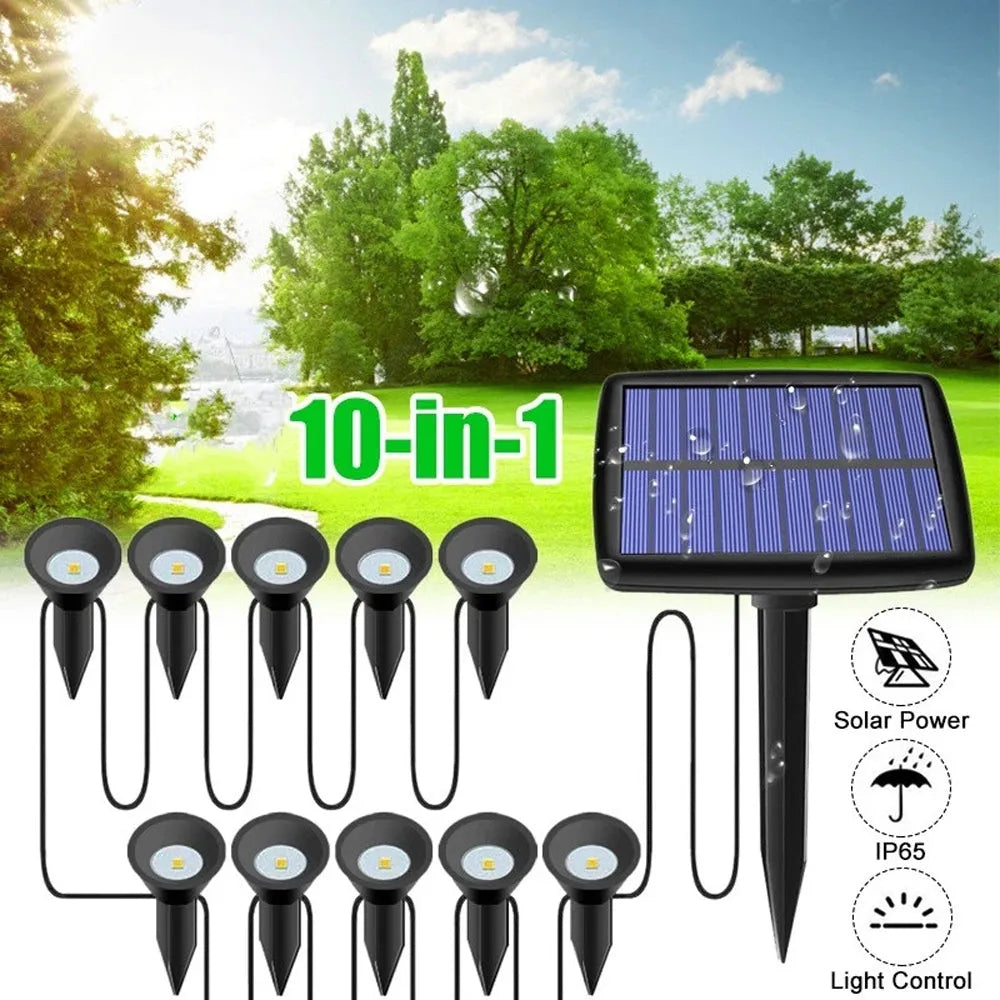 Vibe Geeks 10 pcs Solar Powered Outdoor Spot Light Landscape Light Lamp-5