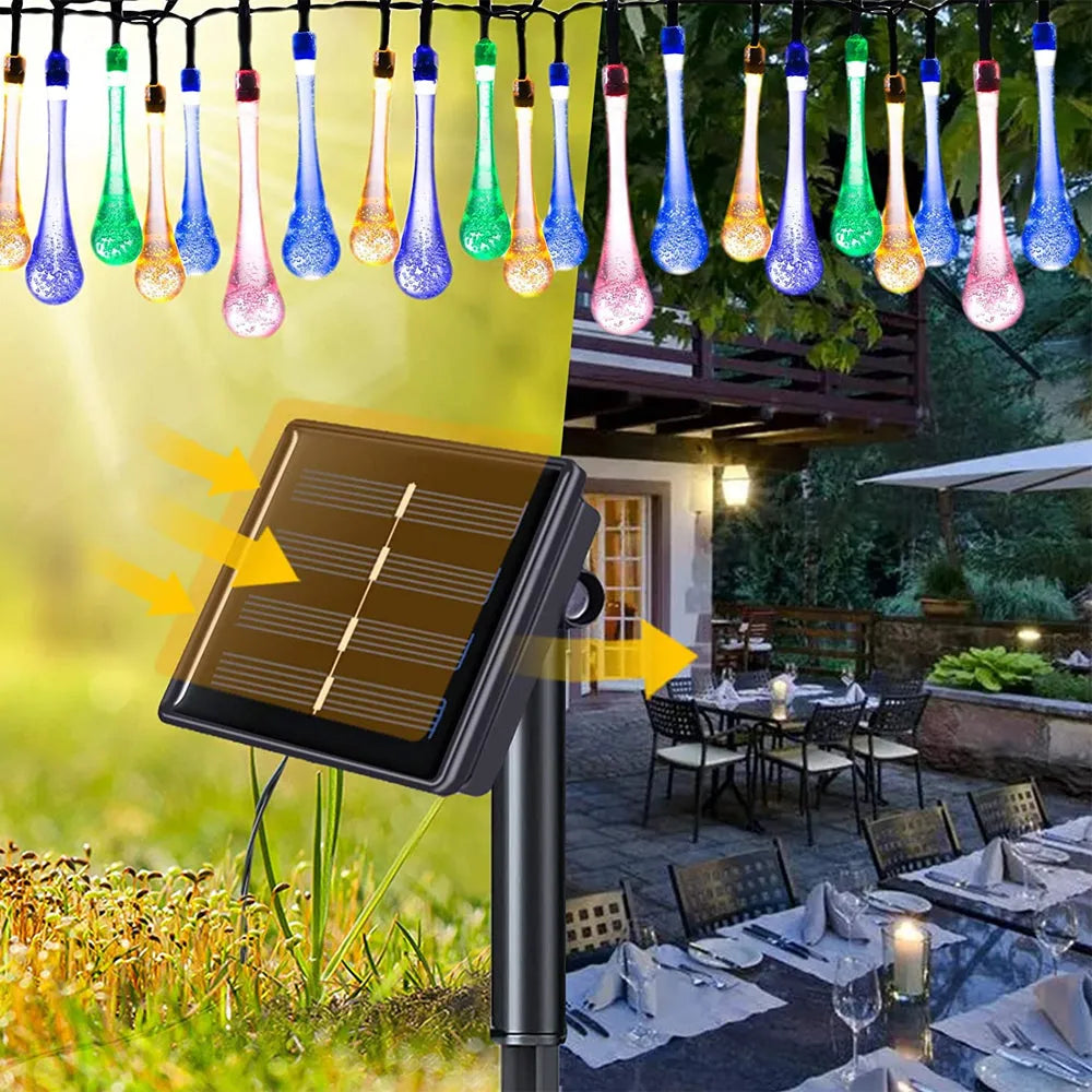 Vibe Geeks Solar Powered Outdoor Fairy LED Droplights Garden Decor-5