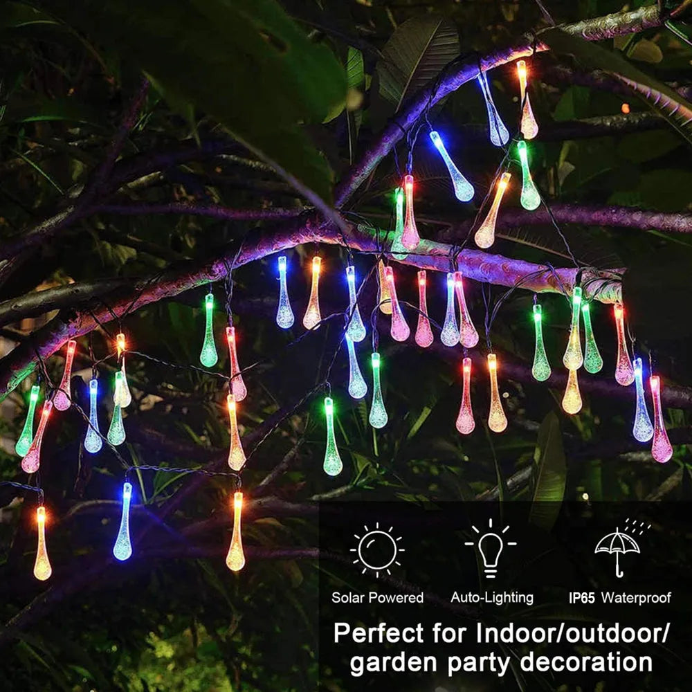 Vibe Geeks Solar Powered Outdoor Fairy LED Droplights Garden Decor-14