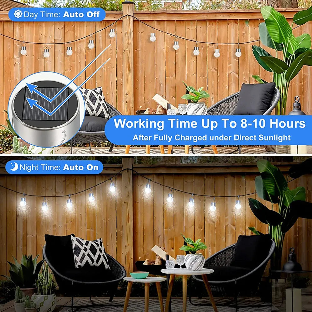 Vibe Geeks 1 pcs/12 pcs Hanging Outdoor Solar Powered LED Ball Lights-12