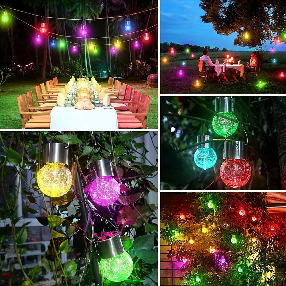 Vibe Geeks 1 pcs/12 pcs Hanging Outdoor Solar Powered LED Ball Lights-15