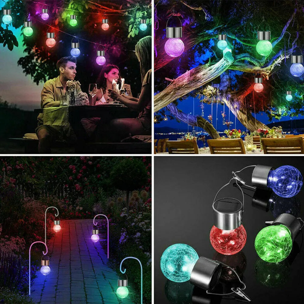 Vibe Geeks 1 pcs/12 pcs Hanging Outdoor Solar Powered LED Ball Lights-17