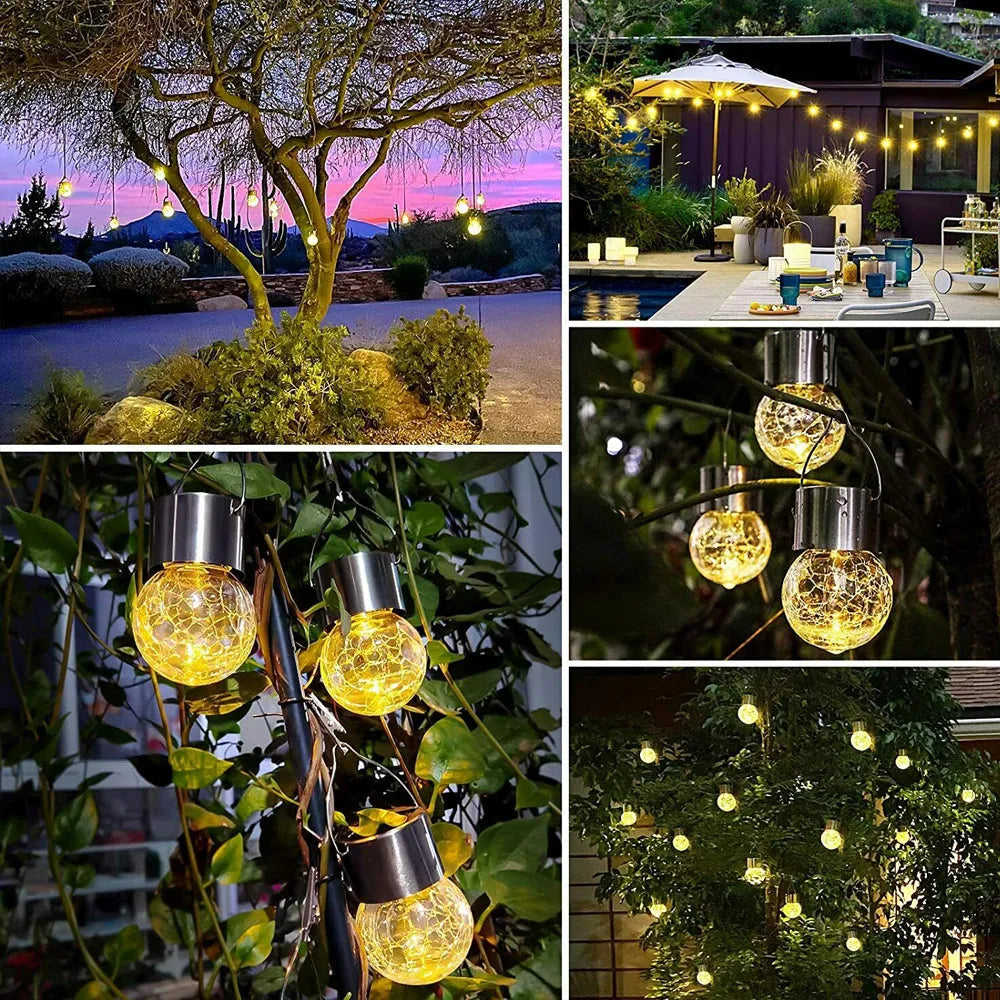 Vibe Geeks 1 pcs/12 pcs Hanging Outdoor Solar Powered LED Ball Lights-18