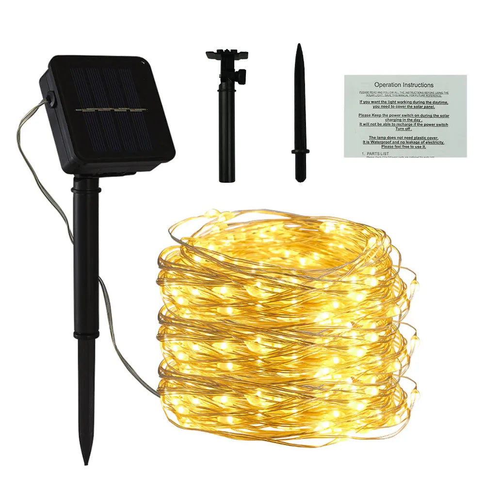 Vibe Geeks 200LED Solar Powered String Fairy Light for Outdoor Decoration-10