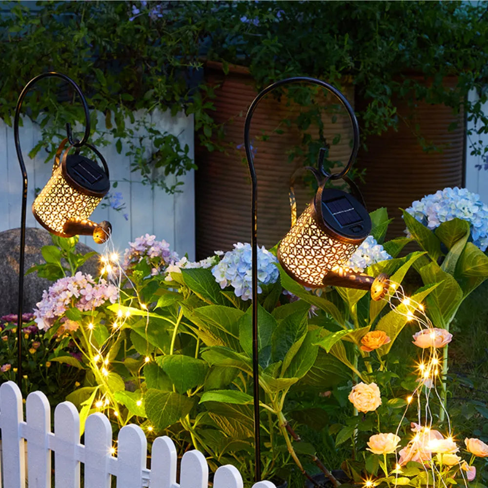 Vibe Geeks Solar Powered Watering Can LED String Light Outdoor Garden Décor-3