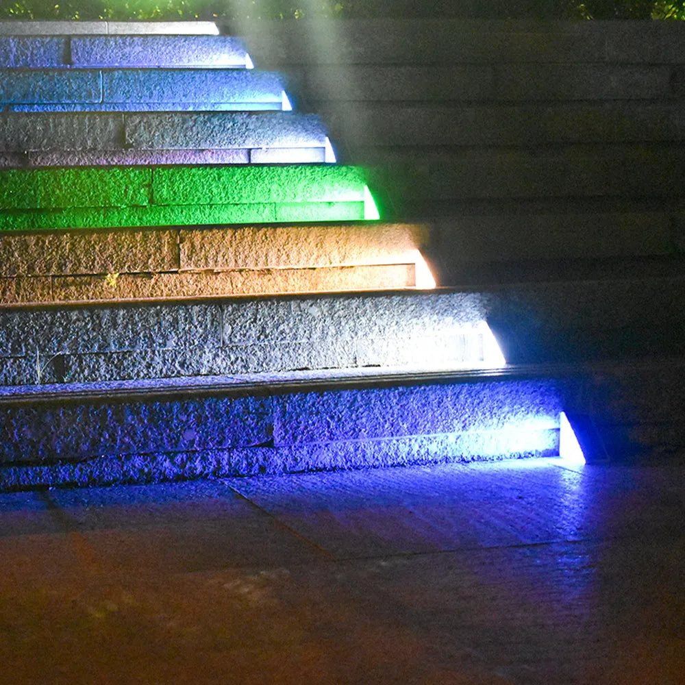 Vibe Geeks RGB Step Lights for Outdoor Decks and Stairs Solar-Powered-8