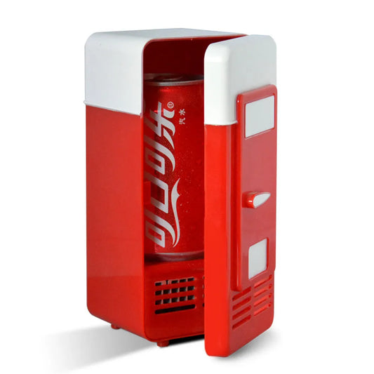 Vibe Geeks Hot and Cold Single Can Mini Desktop Beverage Refrigerator- USB Plugged-in-0