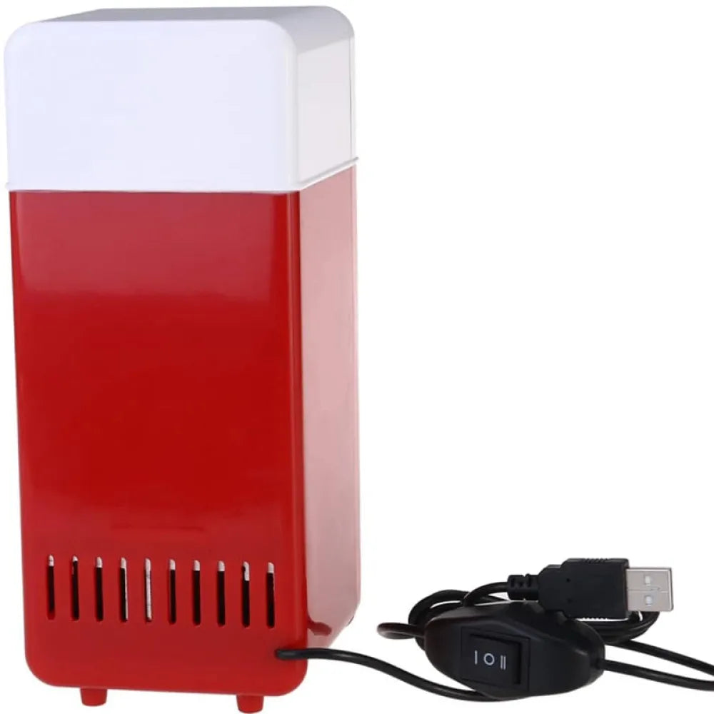 Vibe Geeks Hot and Cold Single Can Mini Desktop Beverage Refrigerator- USB Plugged-in-4