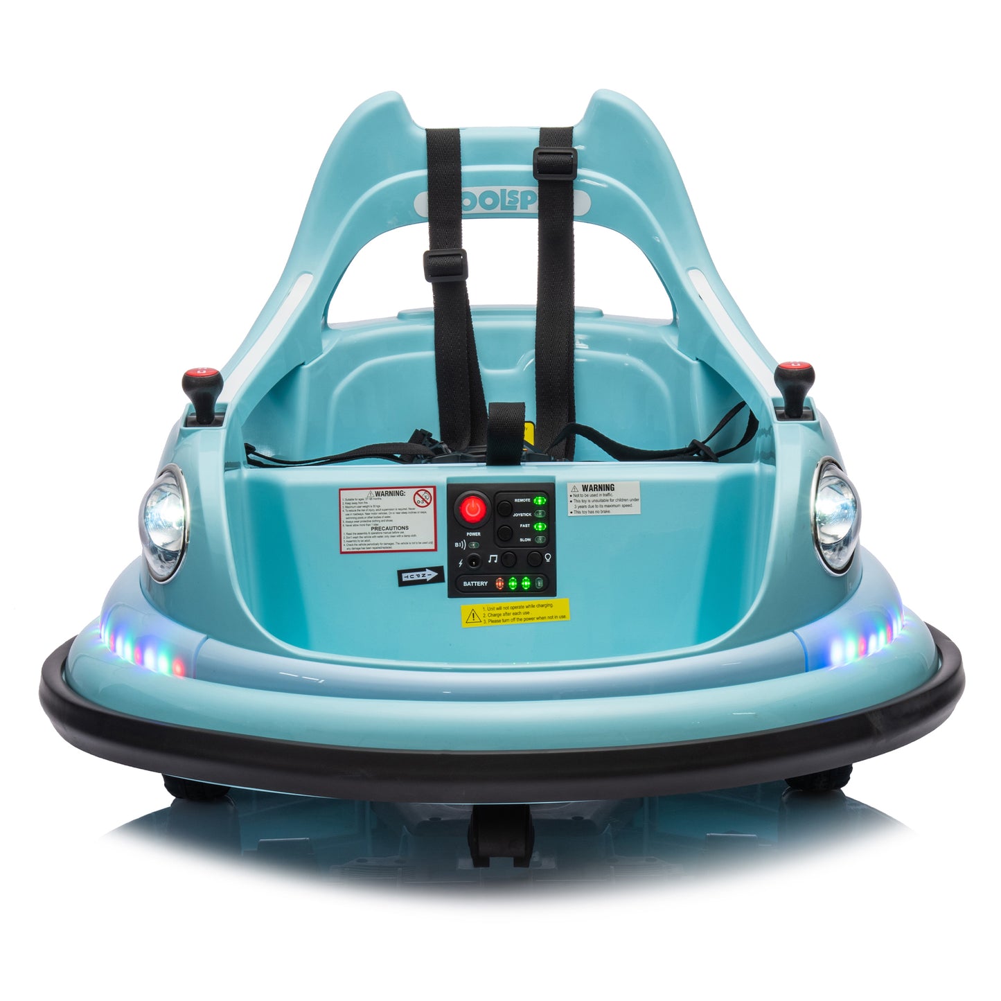 12V ride on bumper car for kids,electric car for kids,1.5-5 Years Old,W/Remote Control, LED Lights, Bluetooth & 360 Degree Spin, Vehicle body with anti-collision padding
Five-point Safety Belt,2wd