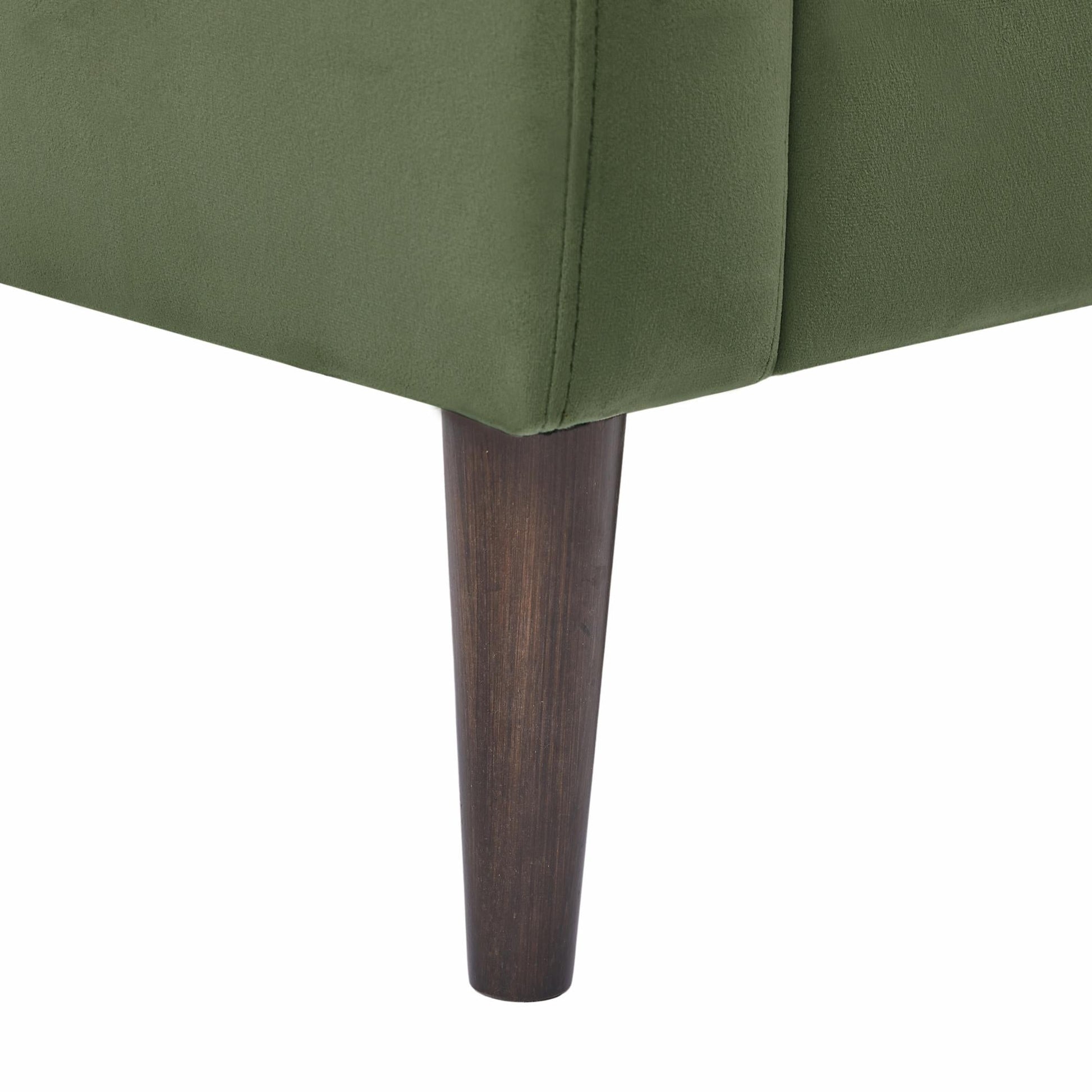 Modern Velvet Fabric Chair With Solid Wood Legs-3