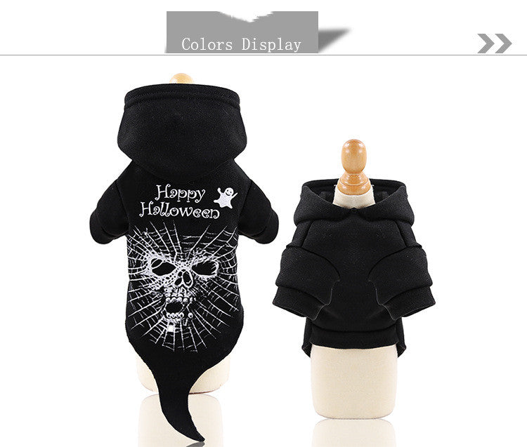 style: Style1, Size: XS - Halloween Pet Funny Black Skull Horror Make-up Cat Accessories Pet Dress Up Costume