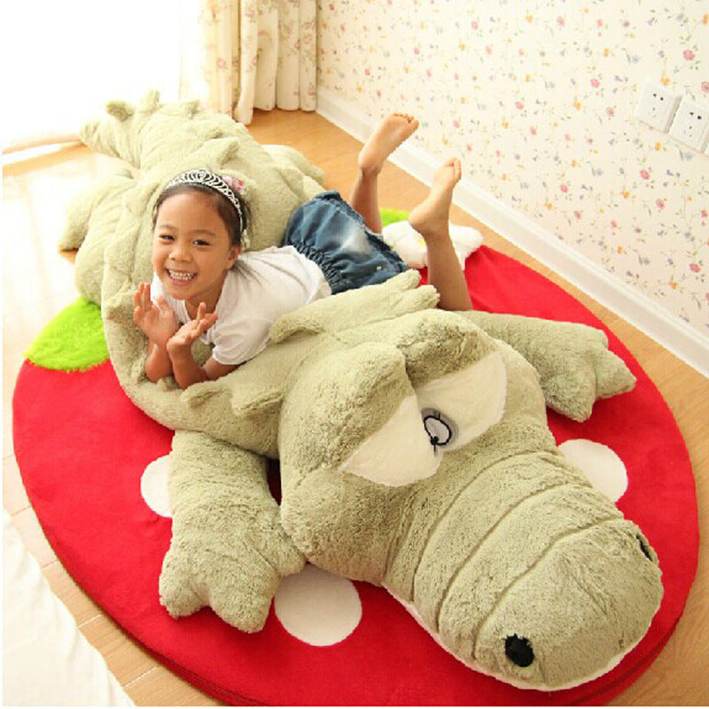 Color: Green, Size: 90 - Manufacturers selling large plush toycrocodile pillow doll custom logo siesta pillow lying prone