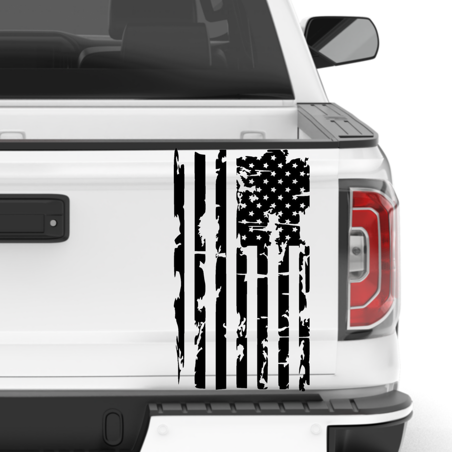 Tattered American USA Flag Vinyl Decal Universal For Car Truck-0