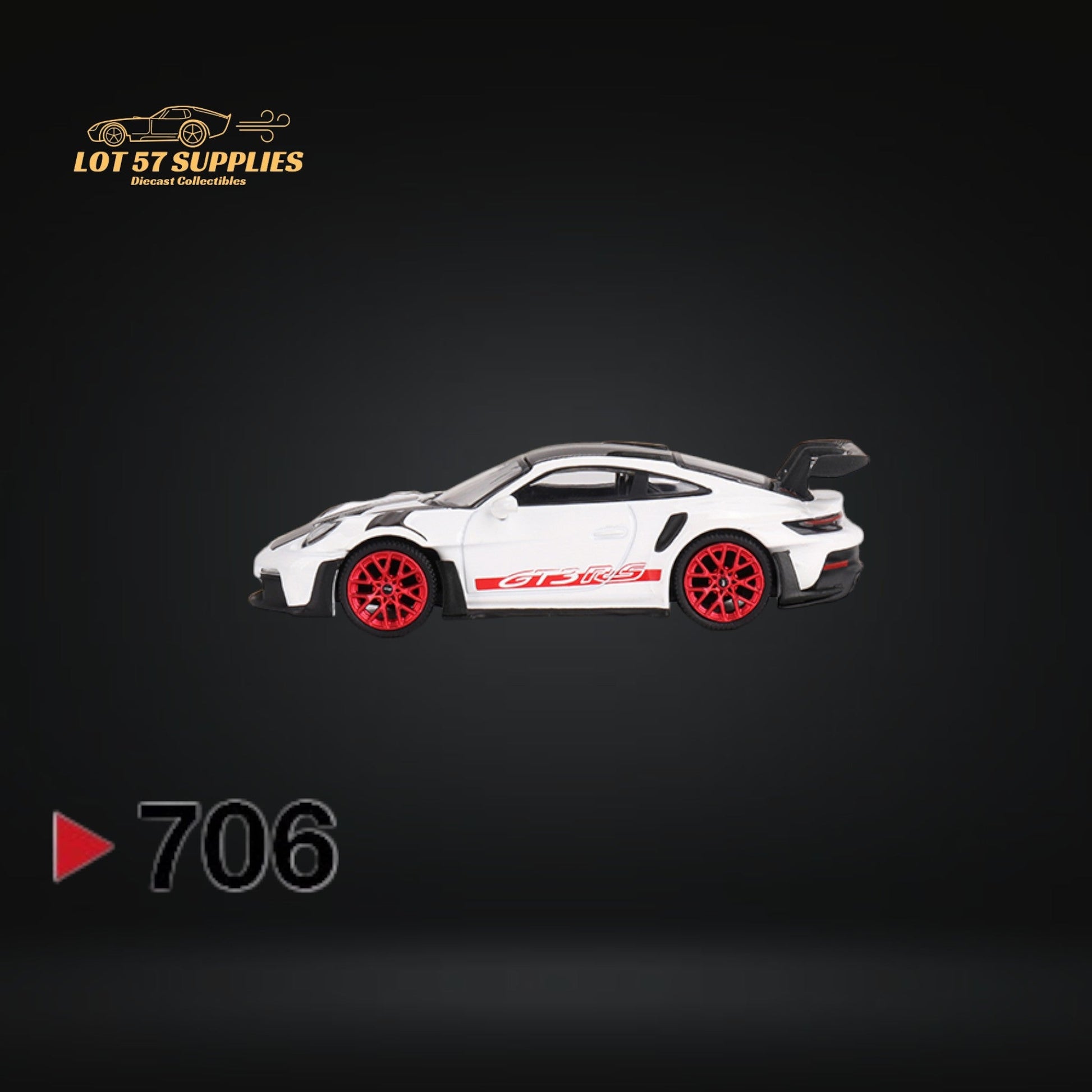 (Pre-Order) Mini-GT Porsche 911 (992) GT3 RS Weissach Package White with Pyro Red #706 1:64 MGT00706-2