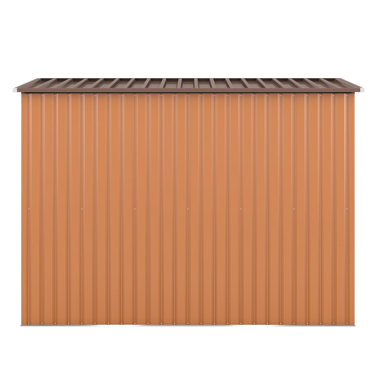 4.2 x 9.1 Ft Outdoor Storage Shed, Metal Tool Shed with Lockable Doors Vents, Utility Garden Shed for Patio Lawn Backyard,Brown