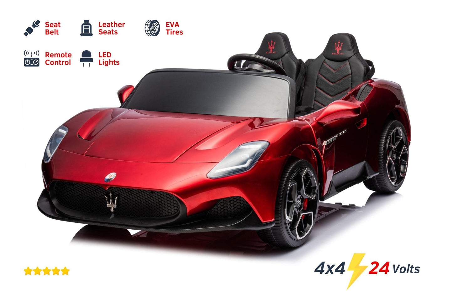 24V 4x4 Maserati MC20 2 Seater Ride on Car for Kids-15