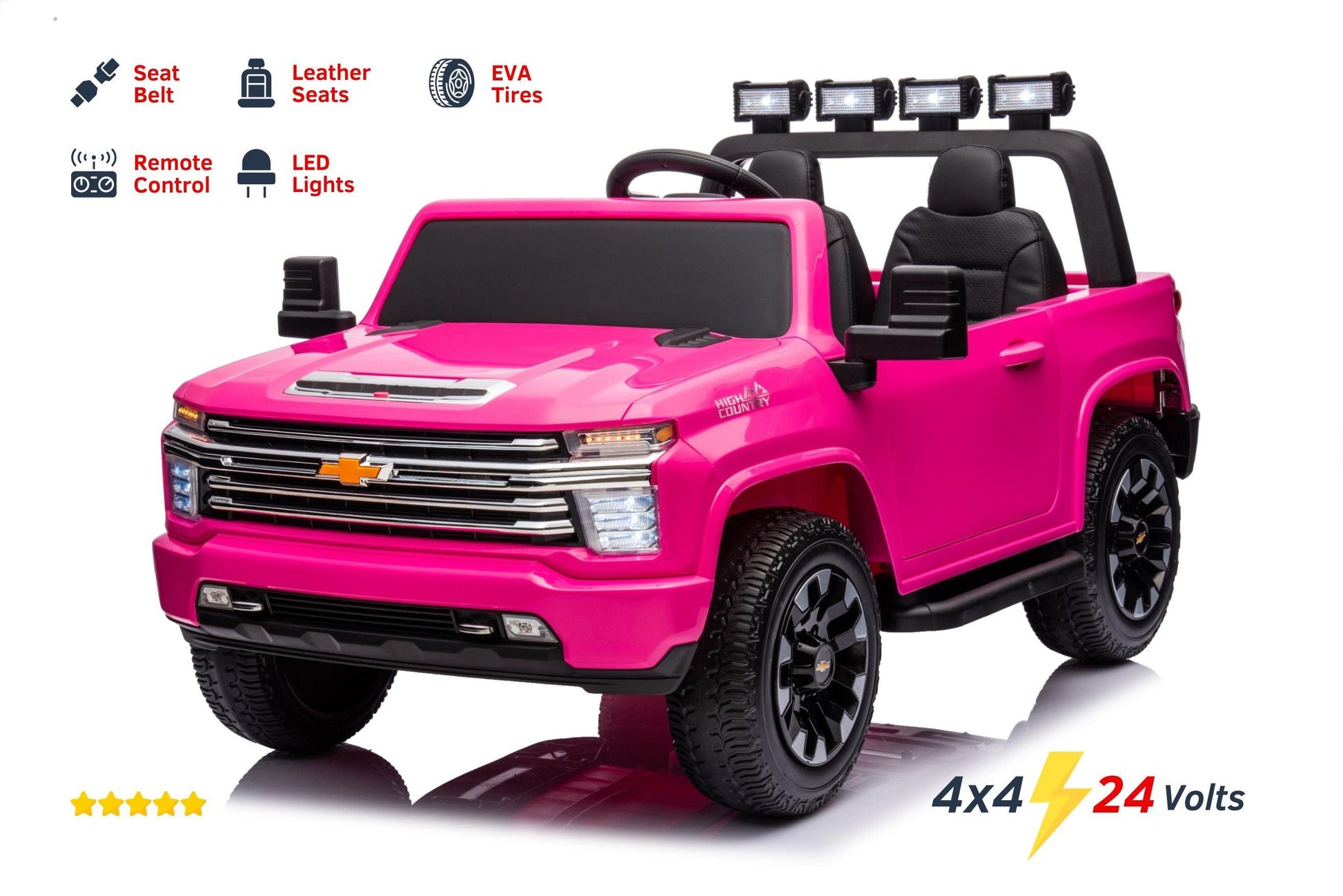 24V 4x4 Chevrolet Silverado 2 Seater Ride on Truck - DTI Direct USA