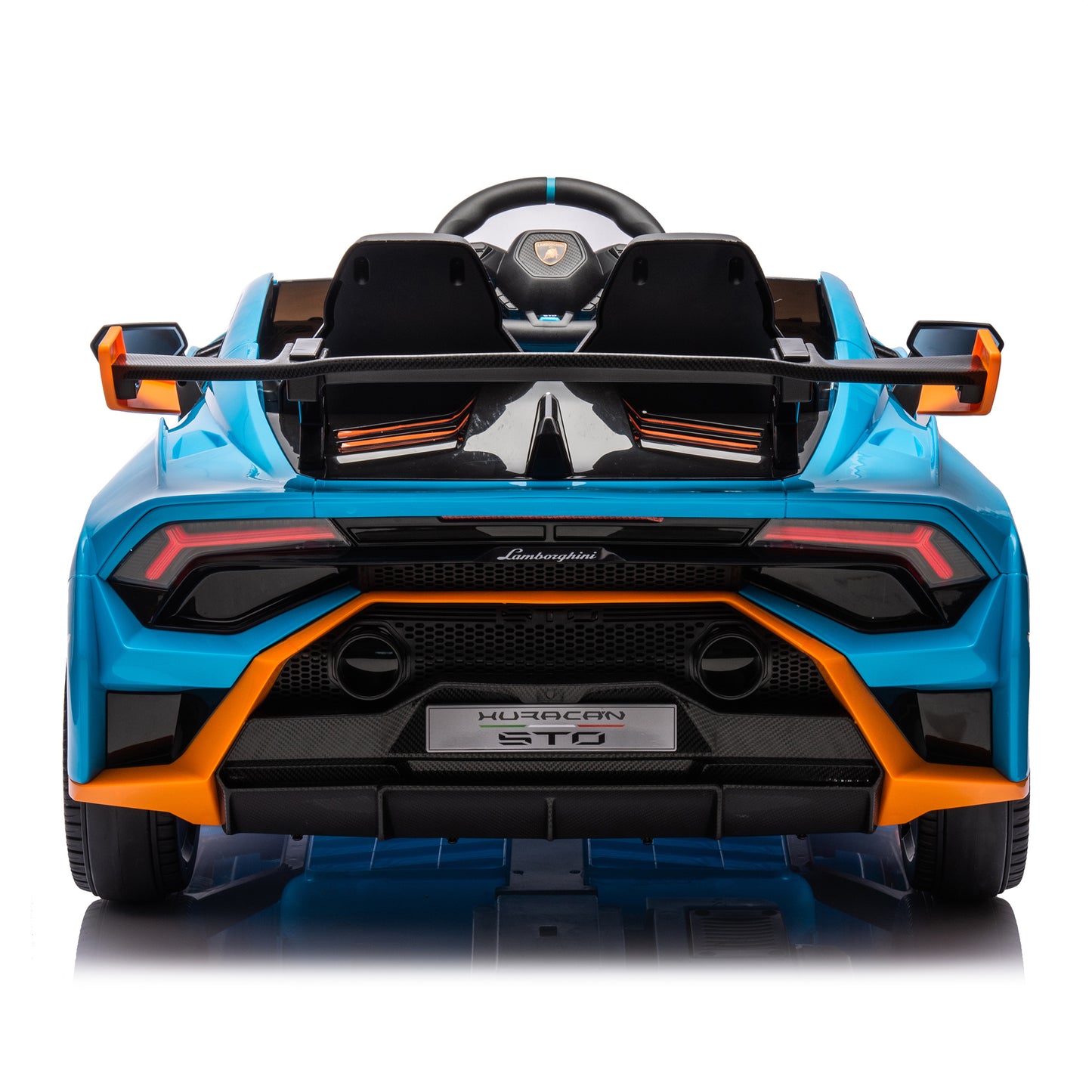 Lamborghini Huracan Sto 24V Kids Electric Ride-On Drift Car: Speeds 1.86-5.59 MPH, Ages 3-8, Foam Front Wheels, 360° Spin, LED Lights, Dynamic Music, Early Learning, USB Port, Drift Feature