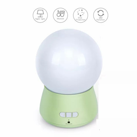 Cmgb LED Night Light, 360 Degree Rotating Baby Music Projector Night Light, Kids Sleep Light Green