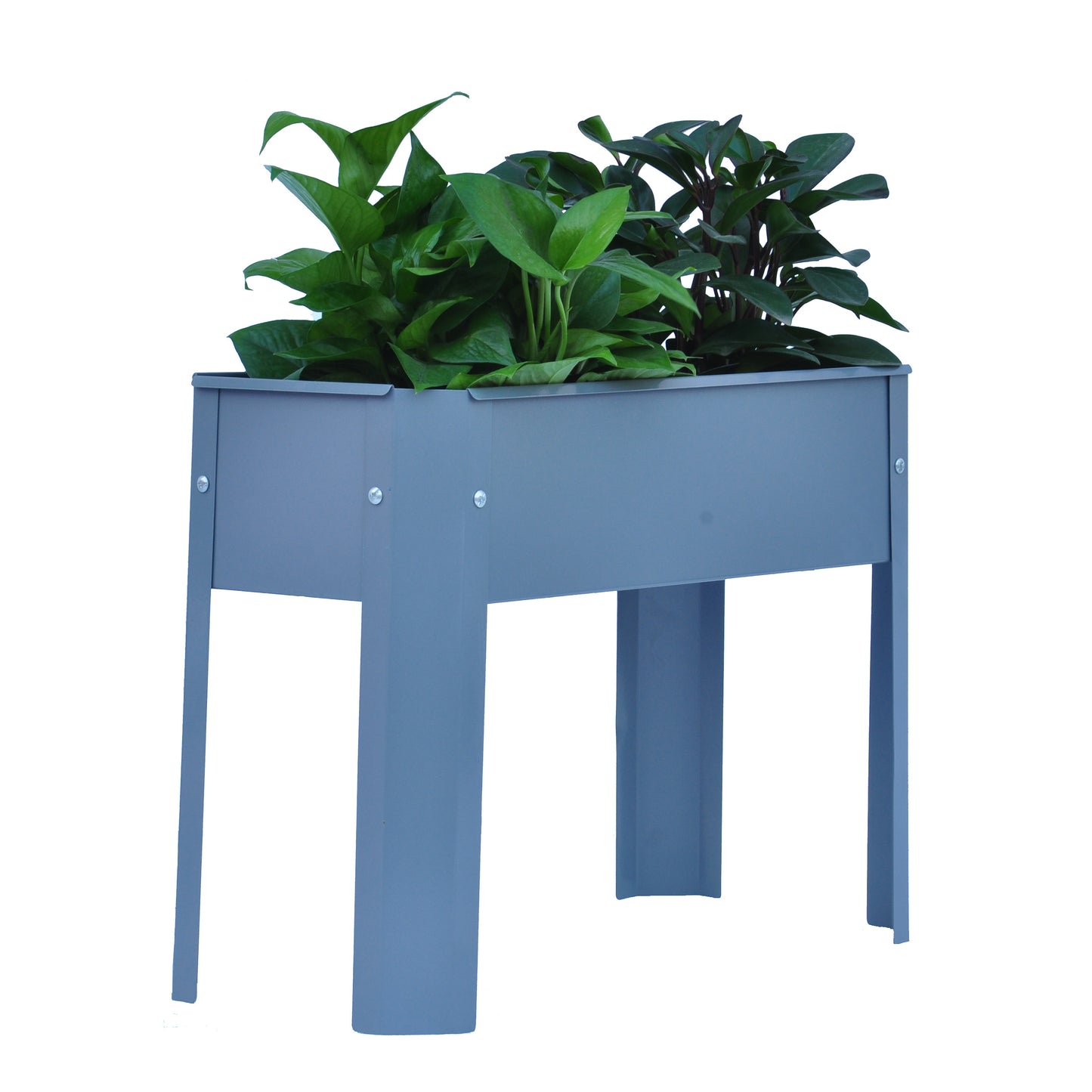 Elevated garden bed, metal elevated outdoor flowerpot box, suitable for backyard and terrace, large flowerpot, suitable for vegetable and flower    Grey*2