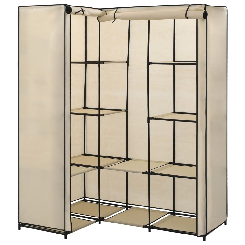 vidaXL Corner Wardrobe Cream 51.2"x34.3"x66.5"