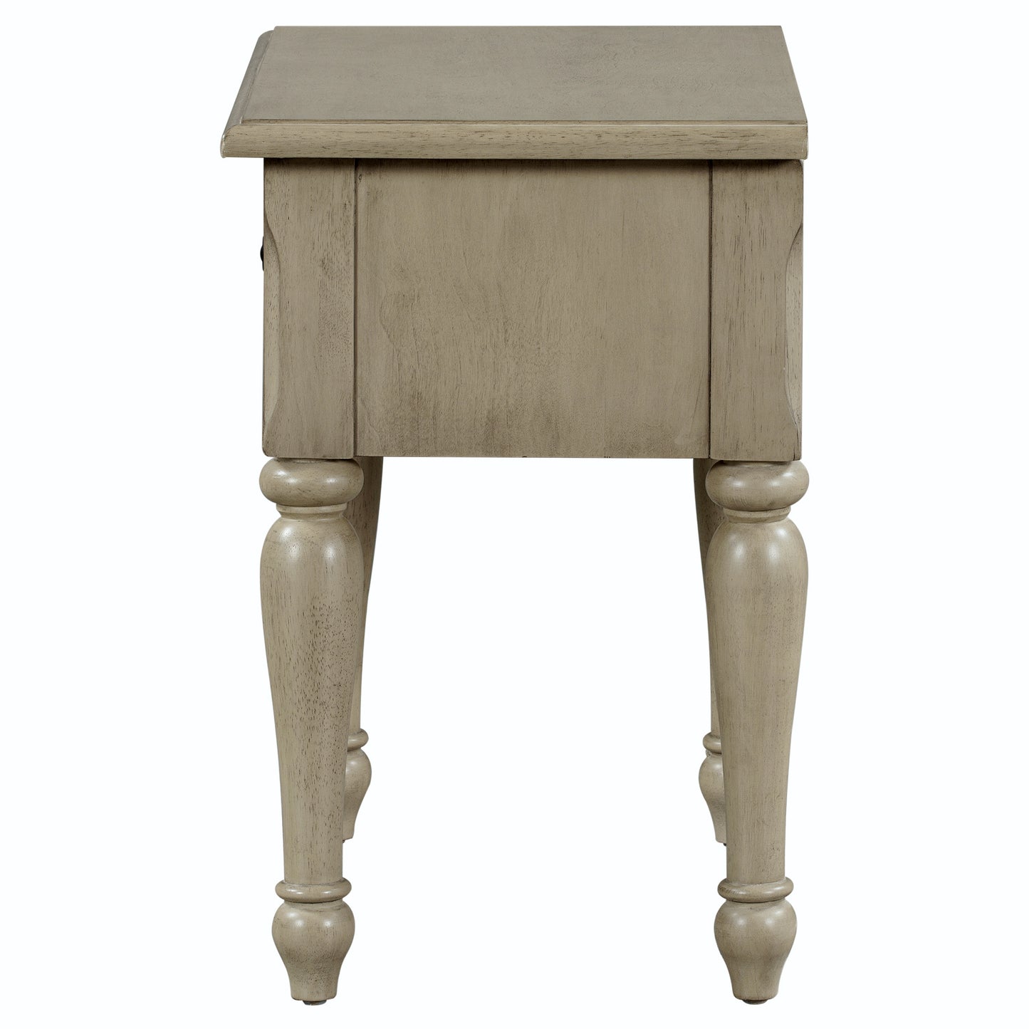 Solid Wood traditional One-Drawer Side Table End Table Nightstand, Stone Gray