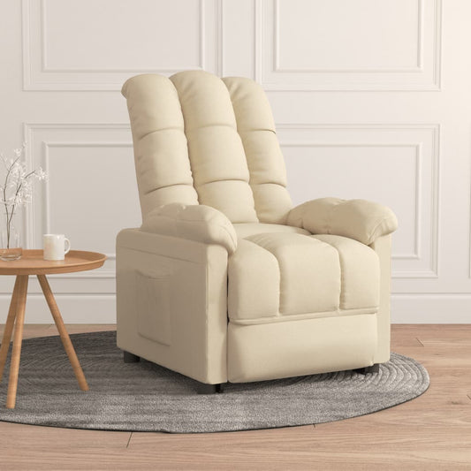 vidaXL Recliner Cream Fabric