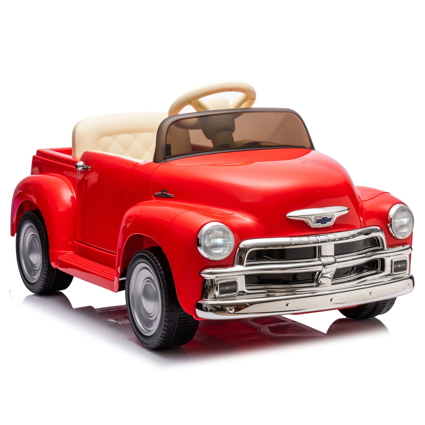 12V Kids Ride On truck car w/parents control, Licensed Chevrolet 3100 pickup,electric car for kid,Vintage modeling,3 speeds,LED Lights,Bluetooth,USB,High-power up to 4.35 km/h,age 3+