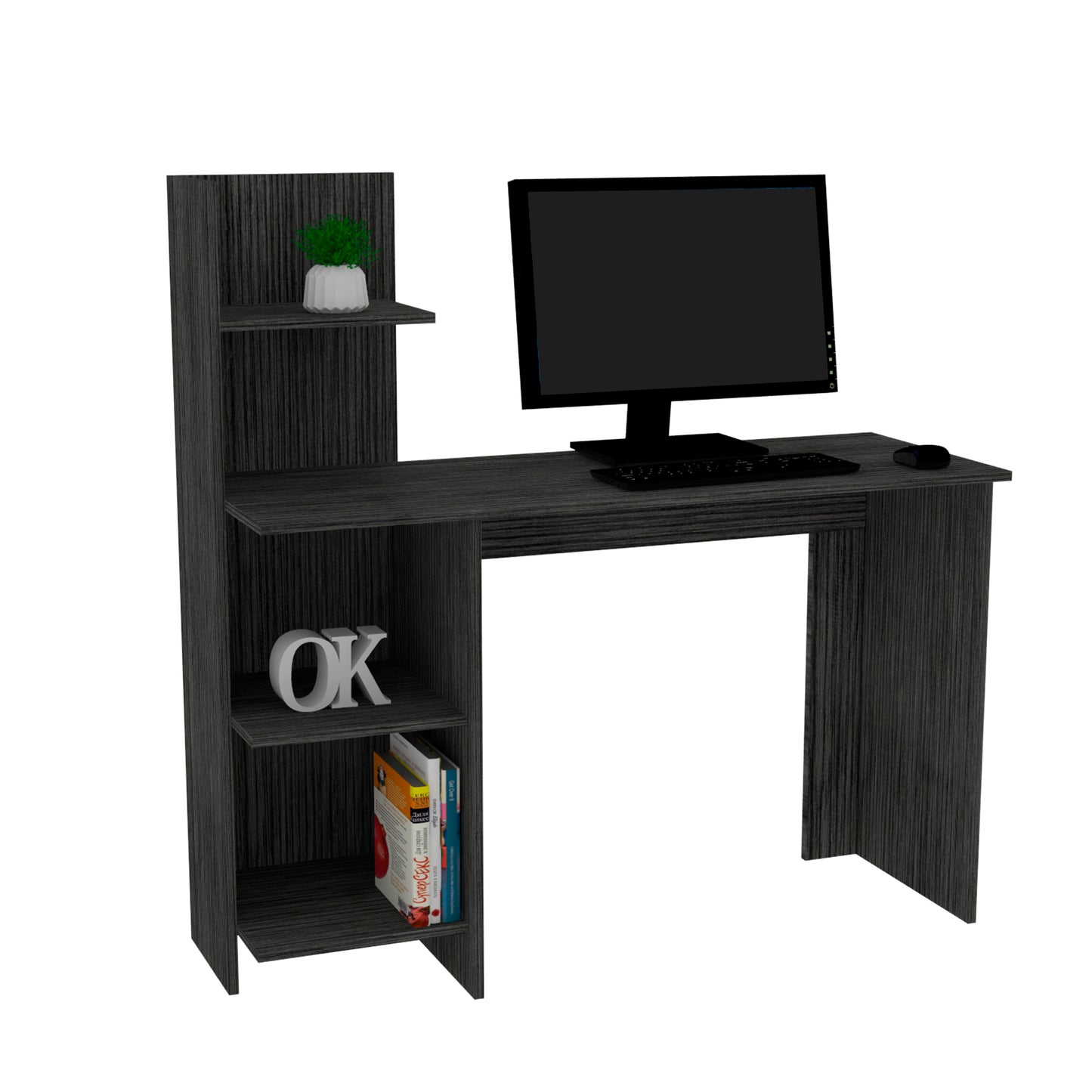 Tecoa Writing Desk, Four Shelves