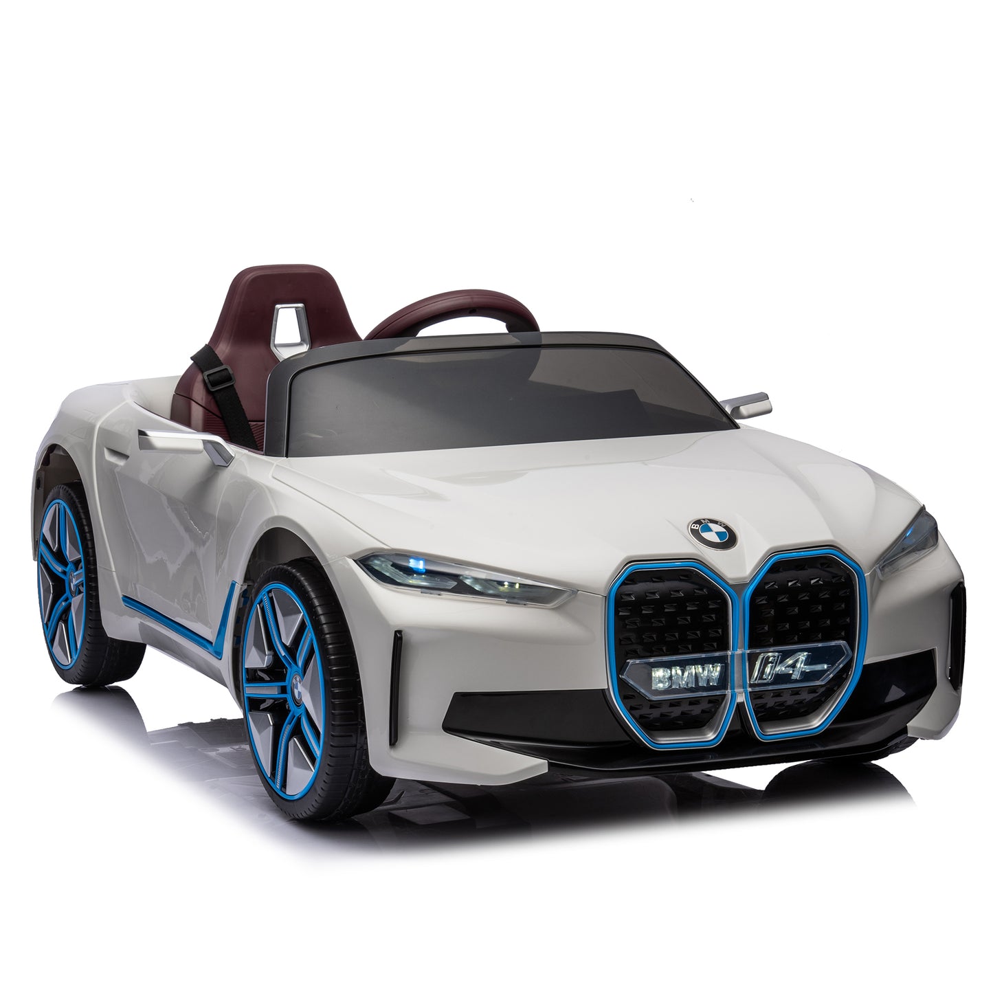 Licensed BMW I4,12v Kids ride on car 2.4G W/Parents Remote Control,electric car for kids,Three speed adjustable,Power display, USB,MP3 ,Bluetooth,LED light,Two-point safety belt,story