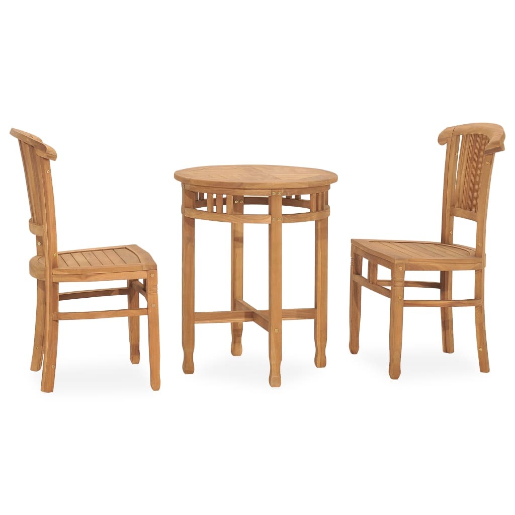 vidaXL 3 Piece Patio Dining Set Solid Teak Wood