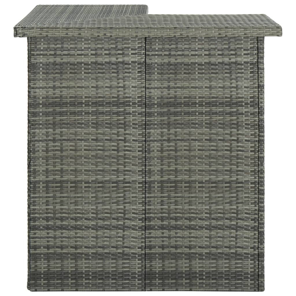 vidaXL 8 Piece Patio Bar Set with Cushions Poly Rattan Gray