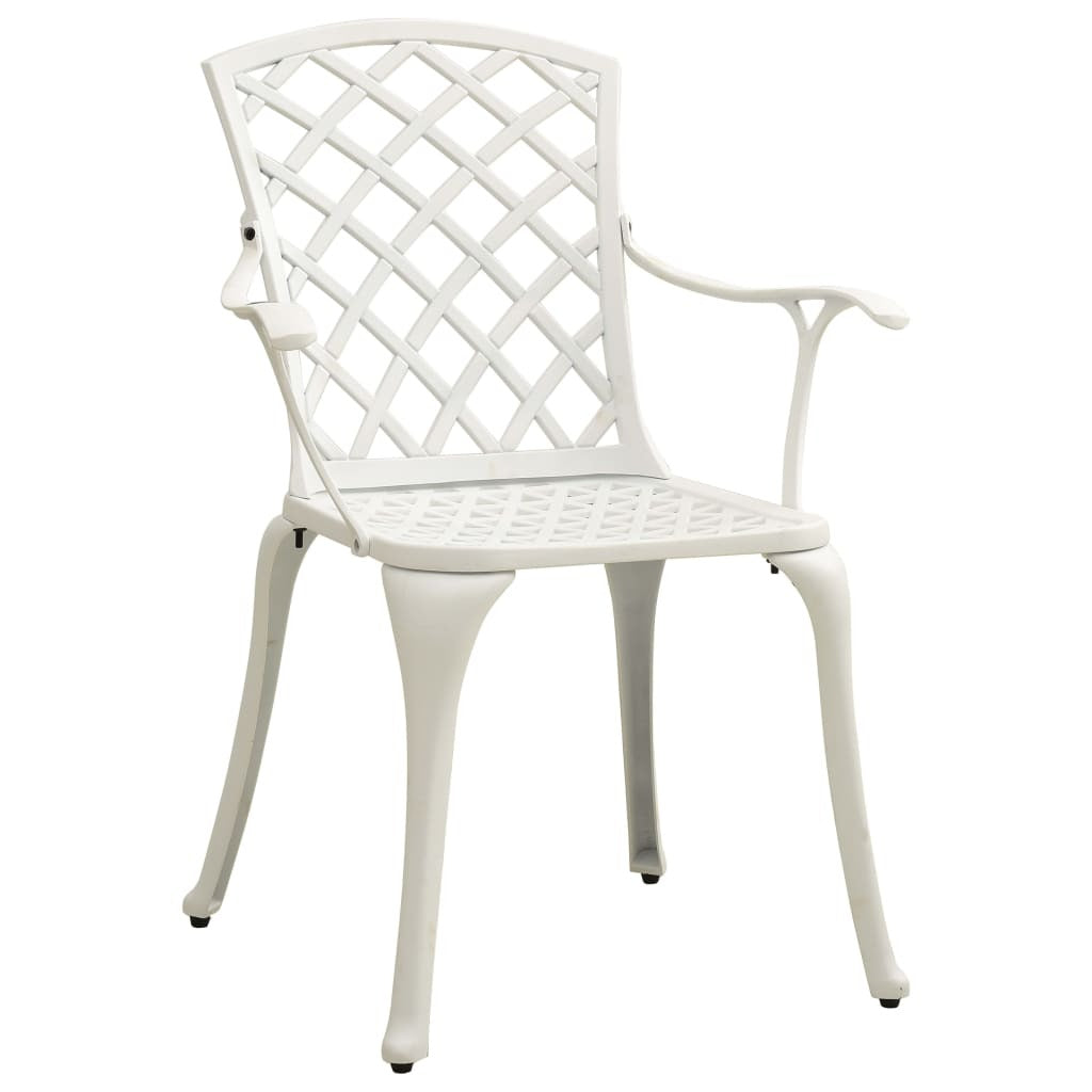 vidaXL 3 Piece Bistro Set Cast Aluminum White