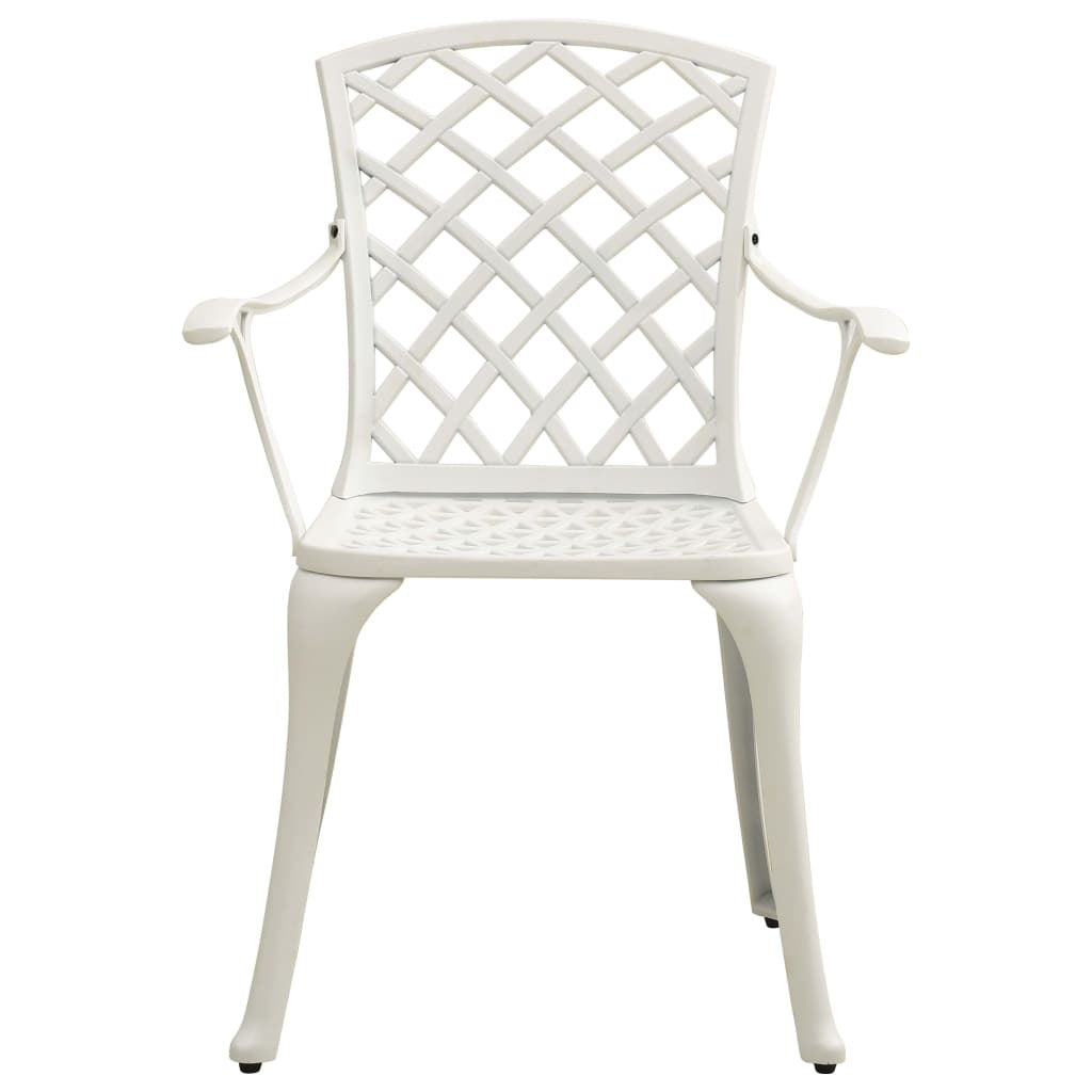 vidaXL 3 Piece Bistro Set Cast Aluminum White