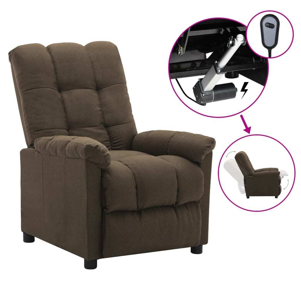 vidaXL Recliner Brown Fabric